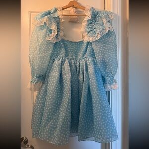 RARE Selkie Blue Polka Dot Puff Dress